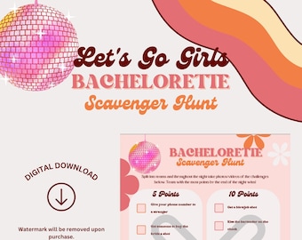 Nashville Disco Cowgirl Bachelorette Party Game | Let's Go Girls | Scavenger Hunt | Instant Download