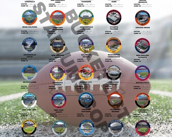 NFL Stadium Tracker: afdrukbare bucketlist van 11 x 14 inch