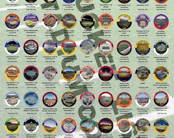 College Football Stadium-bucketlist – afdrukbare poster van 16 x 20 (digitale download)