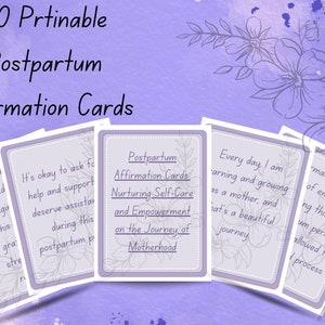 40 postpartale Affirmationskarten, pflegende Selbstpflege und Ermächtigung auf der Reise der Mutterschaft, Geschenk für neue Mütter, Babypartygeschenk
