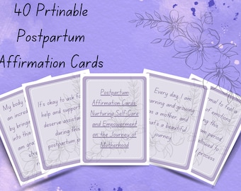 40 Postpartum Affirmation Cards, Nurturing Self Care and Empowerment on the Journey of Motherhood, Gift For New Moms, Baby Shower Gift