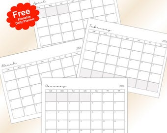 2026 Printable Monthly Calendar | Simple Block Design (PDF)