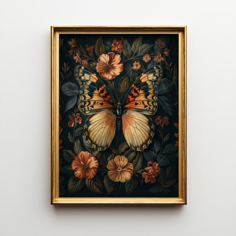 William Morris Monarch Butterfly Print | Vintage Botanical Art (digital ...