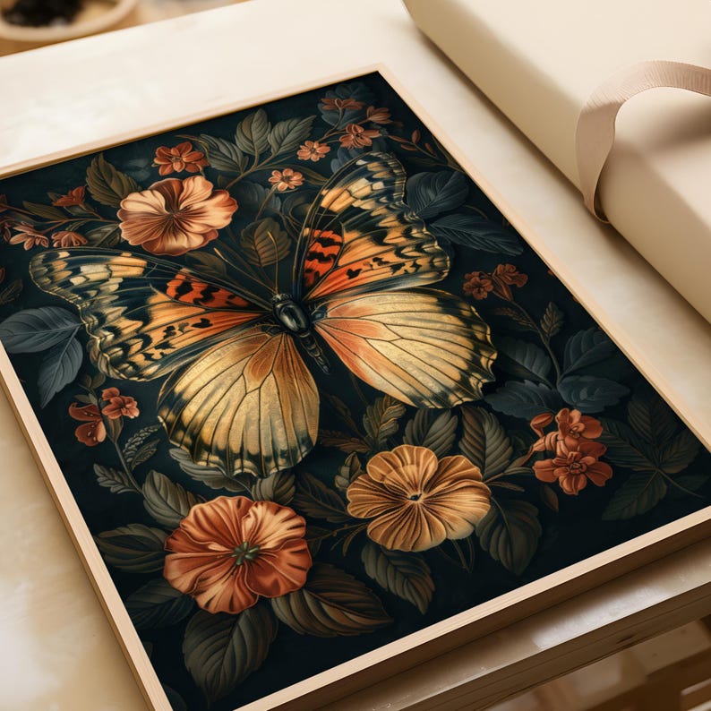 William Morris Monarch Butterfly Print | Vintage Botanical Art (digital ...