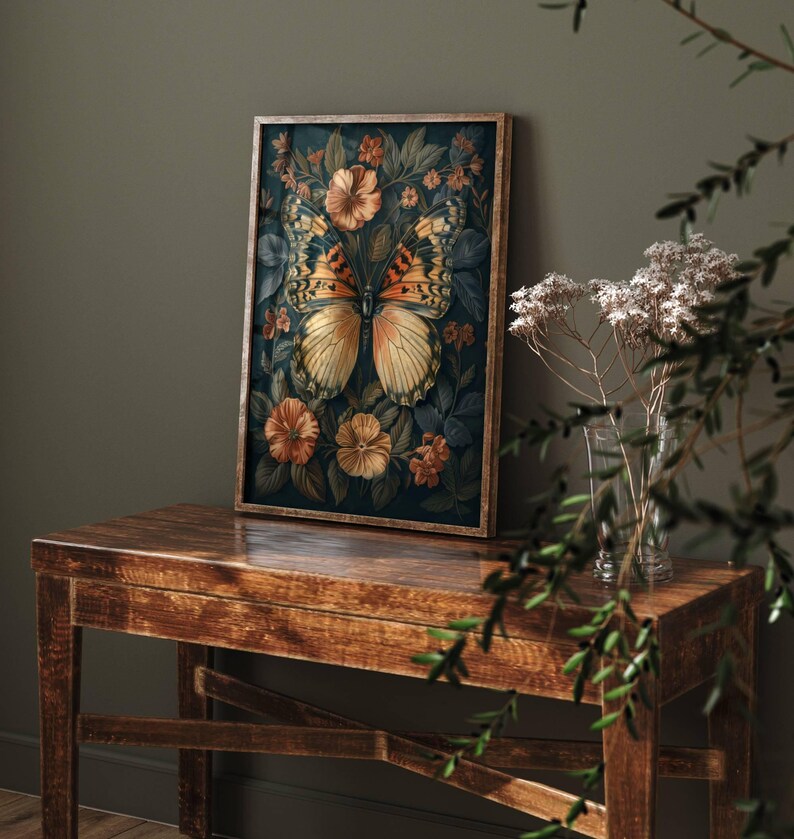 William Morris Monarch Butterfly Print | Vintage Botanical Art (digital ...
