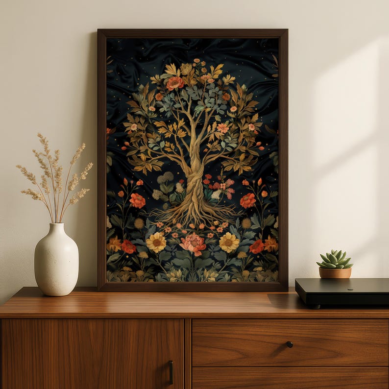 William Morris Tree of Life Art | Mother's Roots Print | Floral Mother ...