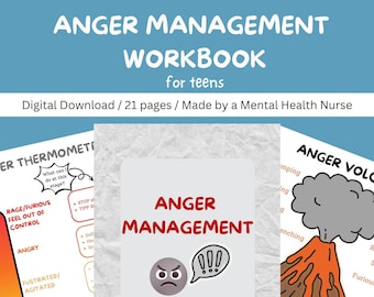 Anger Management Workbook for Teens, Emotion Regulation (Digital Download)