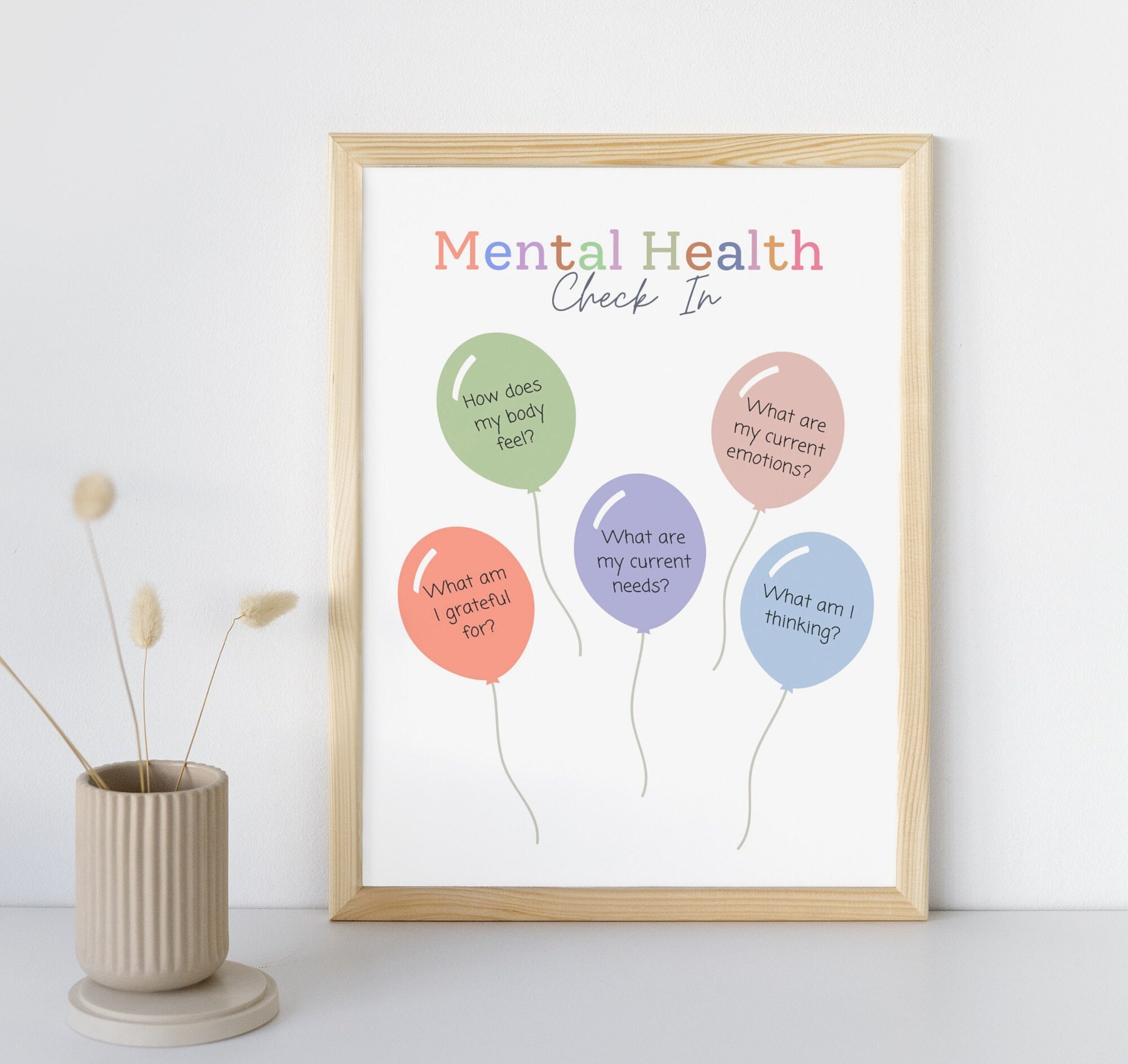 Mental health check in poster check in with yourself daily reminder