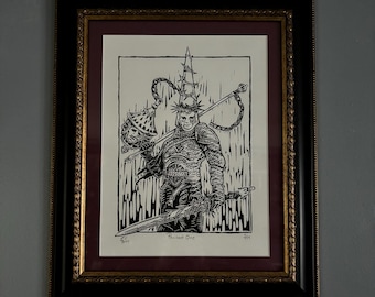 Penitent One - Blasphemous one and two inspired linocut print