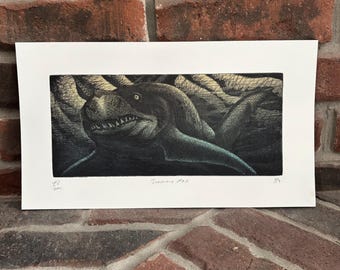 Innocuous Maw - Sand Tiger Shark Copper Etching with Aquatint limited edition print