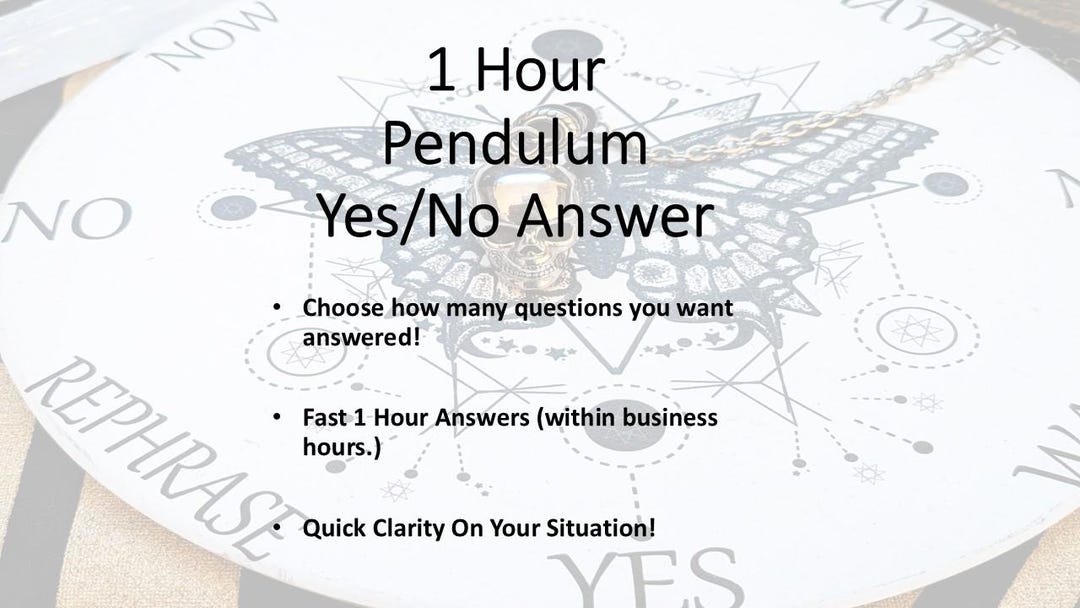 1 Hour Pendulum Reading | Choose How Many Questions - Etsy