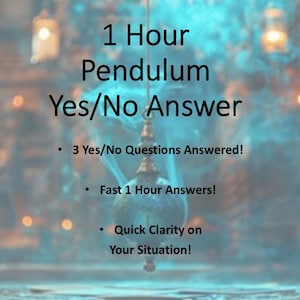 Lectura de péndulo de 3 preguntas / 3 preguntas de Sí o No / ¡En 1 hora!