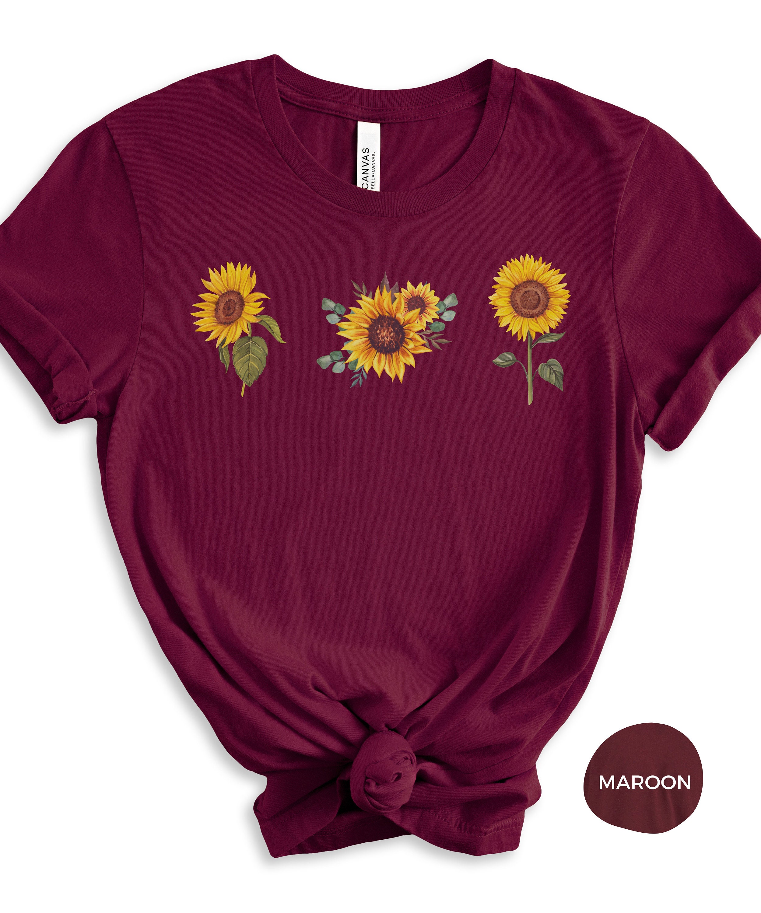 Sunflower Shirt Flower Shirt Gift for Her Floral Graphic - Etsy