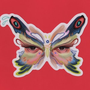 Rainbow Butterfly Eyes I, Monarch Butterfly waterproof & UV protective laptop/car sticker vinyl decal