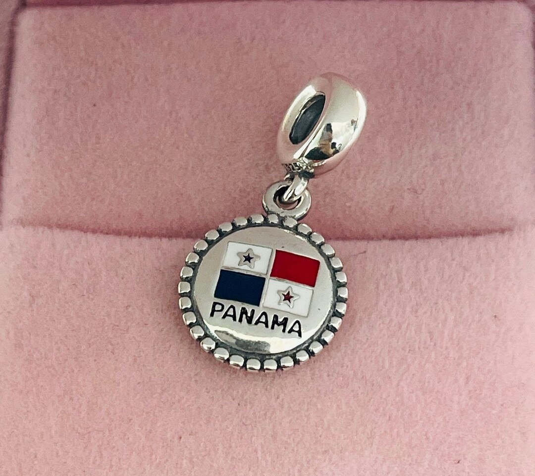 Pandora Panama Flag Exclusive Charm S925 Sterling Silver Jewelry , Dangle Charm for Bracelet