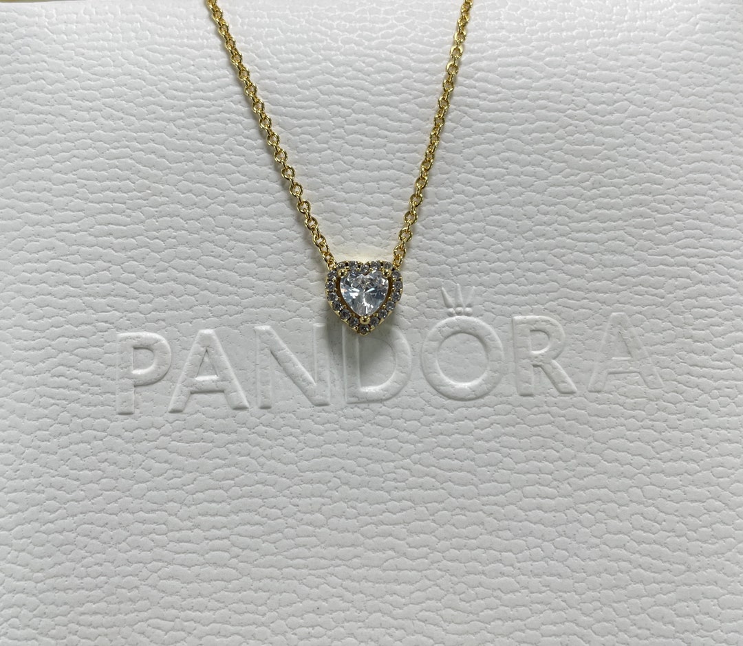 Pandora Sparkling Heart Collier Necklace Shine Mixed Enamel Necklace