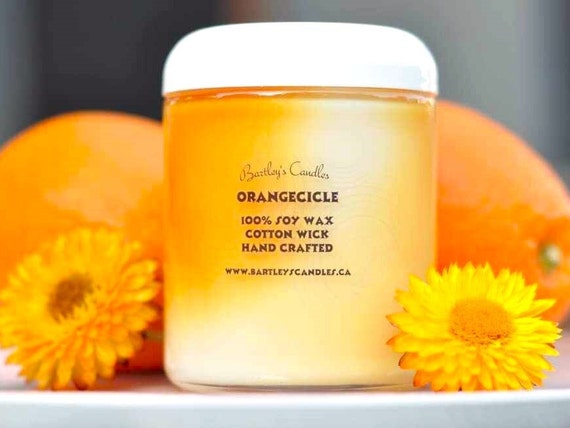 Anti anxiety and depression aromatherapy, Orange scented candle. One hundred percent soy wax orange scented candle.