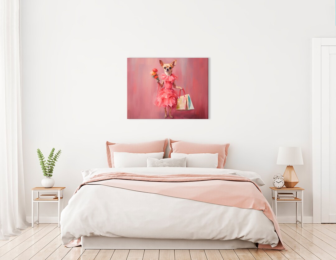Modern Boutique Artwork / Chihuahua Shopping in Style Artwork Etsy