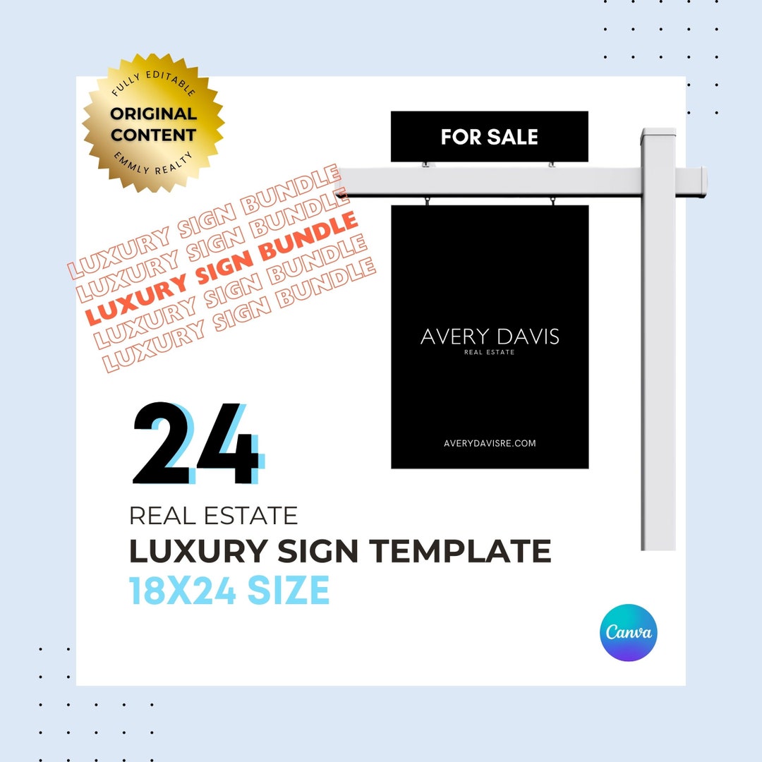 ULTIMATE Luxury Real Estate B/W Sign Bundle, Realtor Yard Sign, Realtor