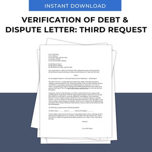 THIRD Credit Dispute Letter Template,  Credit Repair Letter, Debt Dispute Letter, Late Payment Removal Letter