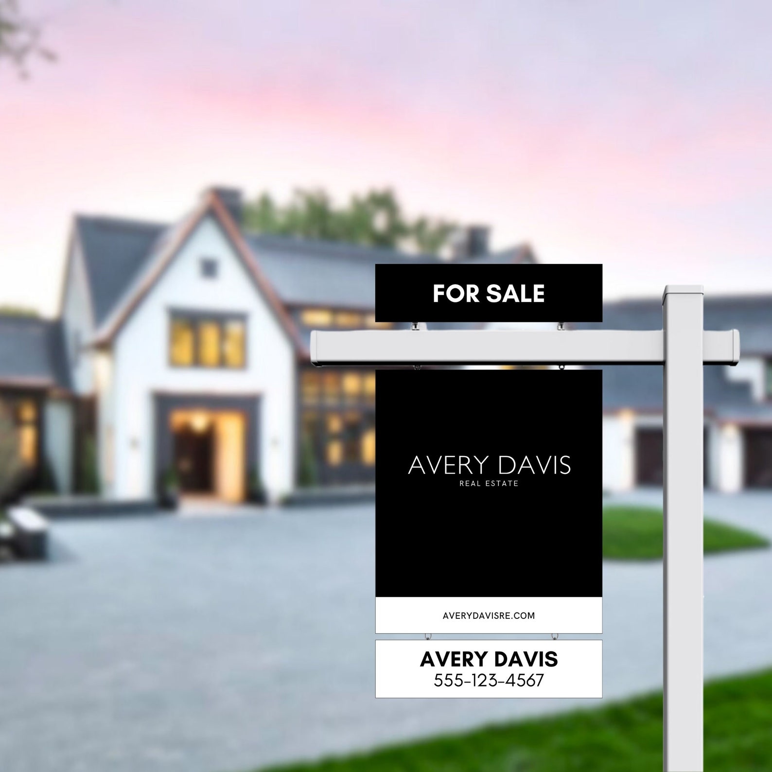 18x6 Black and White Real Estate Sign Riders, 32 Sign Riders, B/W for ...