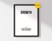 Growth Definition Gym Poster, If There Is No Struggle There Is No Progress, Gym Fitness Printable Decor, Custom Inspirational Quote Wall Art