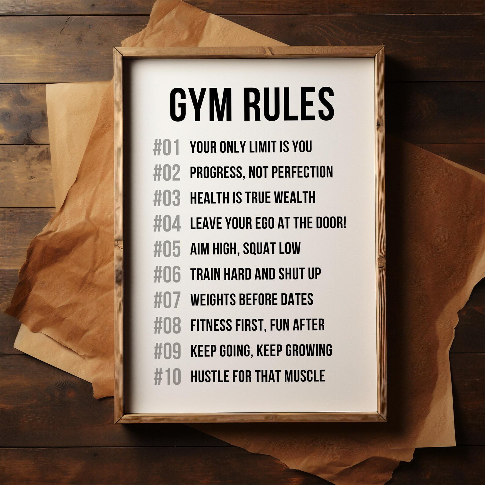 Gym Rules Example Gym Rules Poster Printable Wall Art, Athlete Fitness Motivation Quote ...