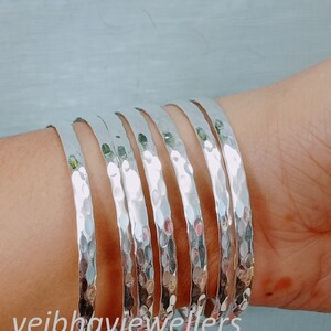 Conjunto de 7 pulseiras, pulseiras de prata esterlina 925, pulseiras finas e empilháveis, pulseiras meio redondas, presentes de casamento