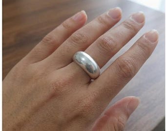 Modern Geometric 925 sterling silver Chunky Dome Bring | gift for her | everyday ring