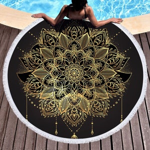 Mandala Round beach towel bathroom towel custom towel