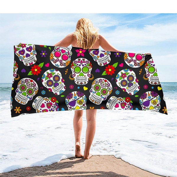 Skull Beach Towel Etsy