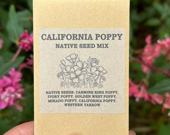 California Native Seed Mix for Events Zero Waste Gifts for Parties - Reach out For Customization and Pricing