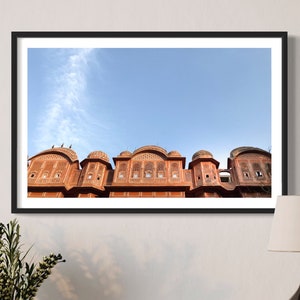 Bubblegum - Indian Scenery Photography Wall Art Print. Pink Building Against Blue Sky. Jaipur Rajasthan. India Poster, Decor, Travel, Gifts