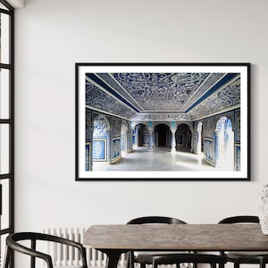 Indigo - Indian Palace Photography Wall Art Print. Secret Rooms of City Palace in Jaipur Rajasthan. India Poster, Decor, Travel, Gifts