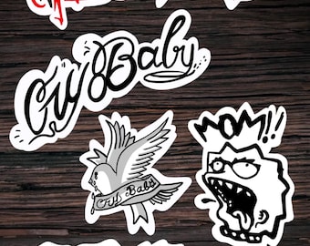 Lil Peep Sticker pack, Goth Boy Sticker, Cry baby