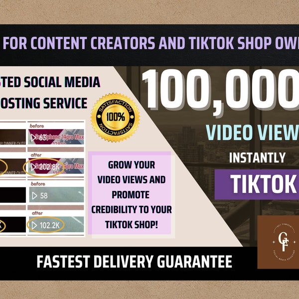 100,000 visitas Social Media Booster Marketing digital para aumentar las vistas de Tiktok Ideas de marca empresarial Folleto de redes sociales Vistas de las redes sociales