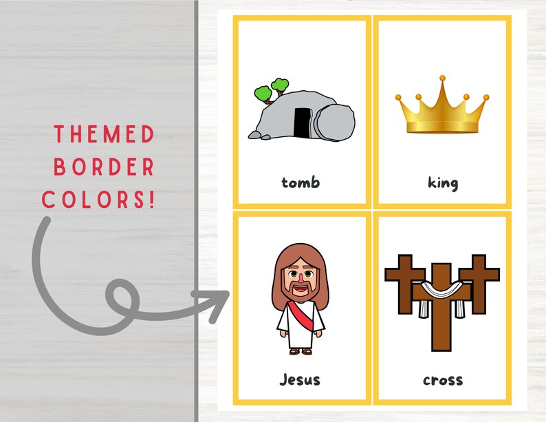 Bible Sight Words Flash Cards Printable Memory Jesus Religious Sunday ...