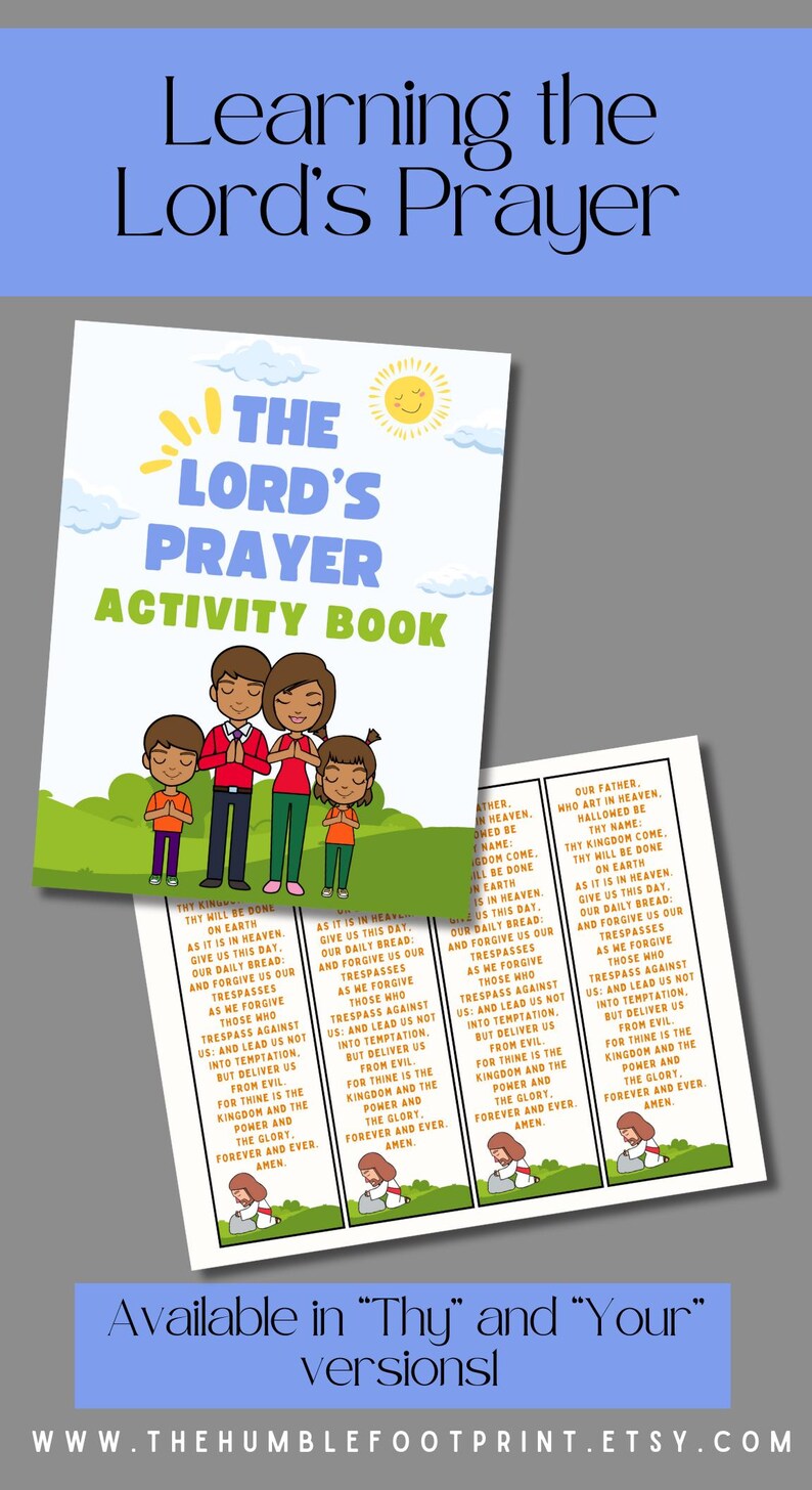 Teach Kids How to Pray Lords Prayer for Kids Printable Bible Activity ...