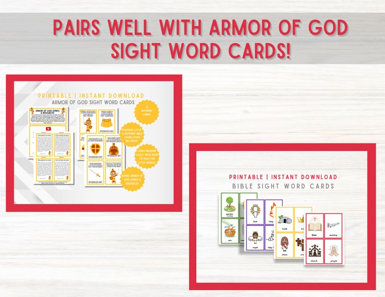 Bible Sight Words Flash Cards Printable Memory Jesus Religious Sunday ...