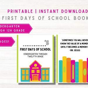 Back to School Activity for First Day of School Photo book for school memory book for kids back to school yearbook for elementary book print