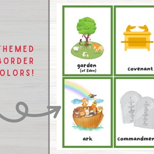 Bible Sight Words Flash Cards Printable Memory Jesus Religious Sunday ...