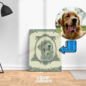 Pet Portrait on Money, Custom Pet Portrait, Pet Portrait Custom, Dog Portrait, Cat Portrait, Animal Personalize Art Gift, Face on Money