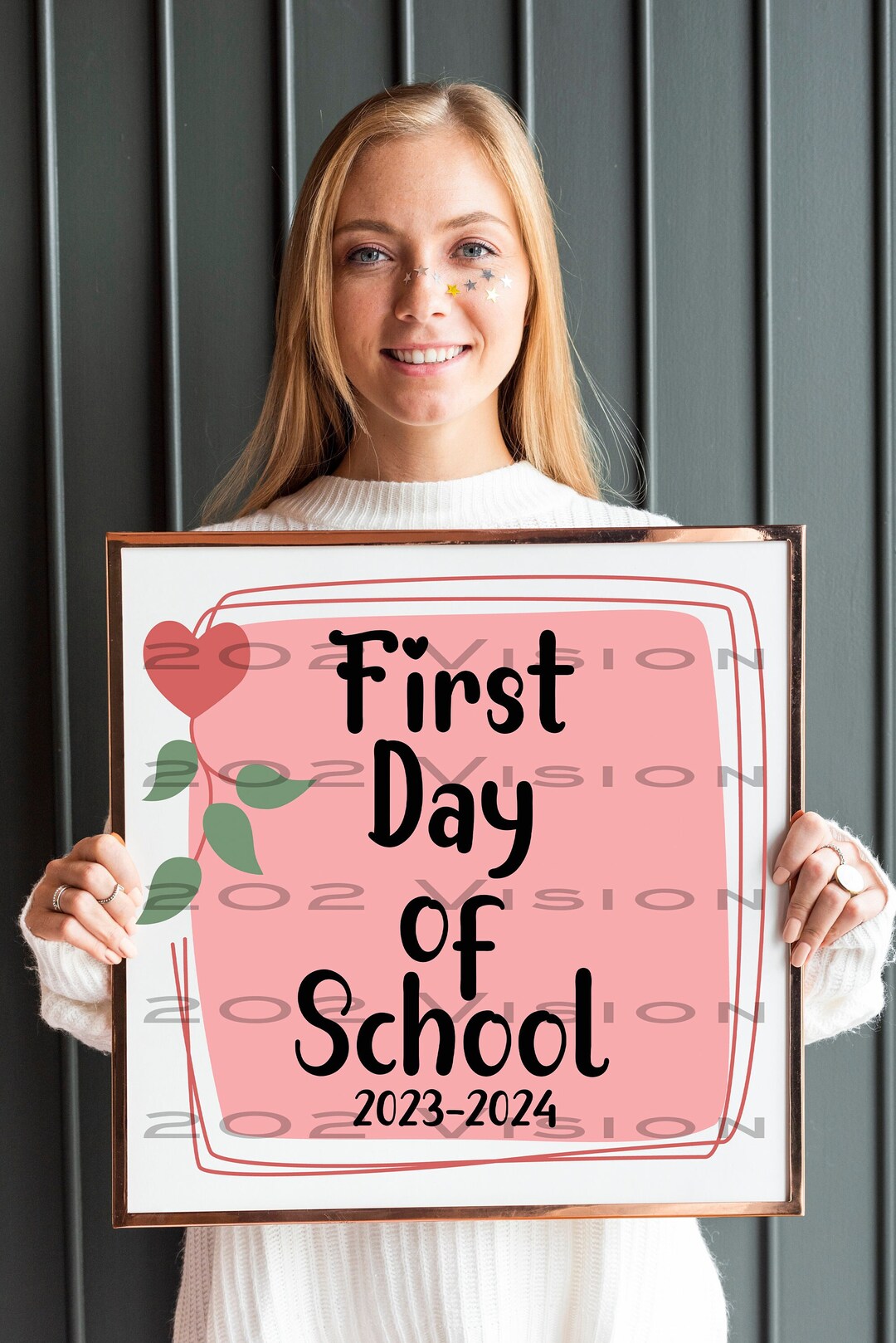 First Day Of School 2023 2024 Downloadable File Red Heart Etsy