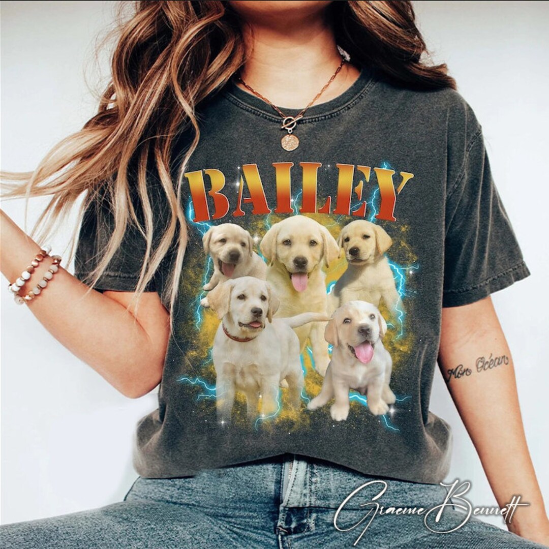 Vintage Custom Dog Shirt, Retro Collage Personalized Pet Shirt, 90's