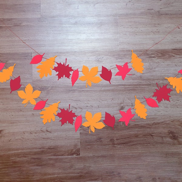 Herbstblätter Girlande Wanddeko aus Papier, verschiedene Längen, handgemacht