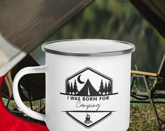 XH981-A015WH-8/360ML)Tasse à café créative en émail, coucher de soleil, forêt, ruisseau, voyage