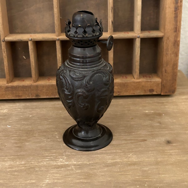 Restoration Hardware Bronze Miniature Oil Lamp