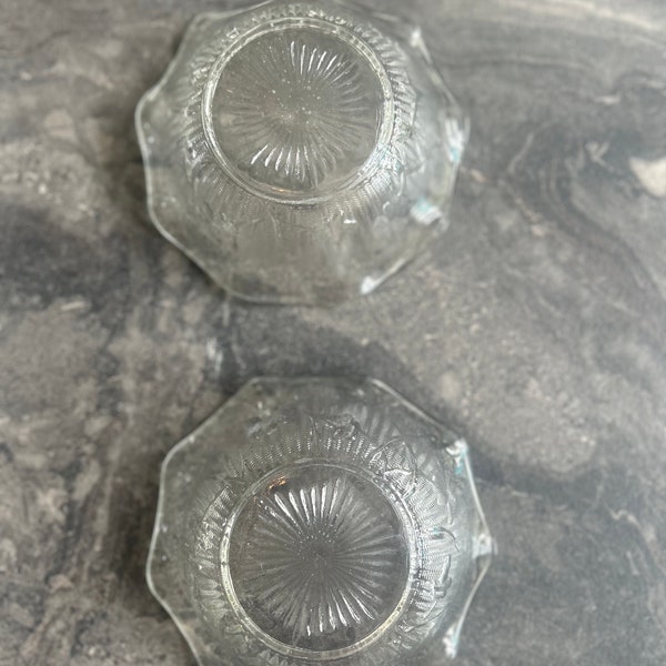 Iris Herringbone Jeanette Glass Five Inch Sauce Bowls - Set of Two