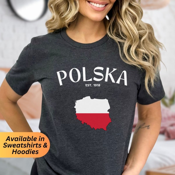 Polska Flag Shirt, Poland Map Sweatshirt, Polish Heritage T-Shirt, Polskie Pride Hoodie, Cute Polen Tee, Polish Gifts