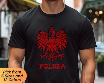 Polska Pride Shirt, Poland Eagle Graphic Tee Perfect for Cultural Events or Casual Wear Gift for Polish Heritage